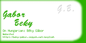 gabor beky business card
